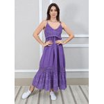 Vestido Francesca Linho Italiano Roxo