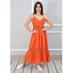 Vestido Francesca Linho Italiano Laranja 