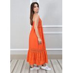 Vestido Francesca Linho Italiano Laranja 