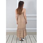 Vestido Francesca Linho Italiano Caramelo