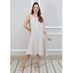 Vestido Lavinia Linho Italiano Bege