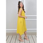 Vestido Lavinia Linho Italiano Mostarda 