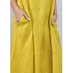 Vestido Lavinia Linho Italiano Mostarda 
