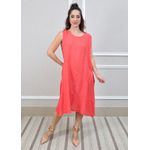 Vestido Lavinia Linho Italiano Coral