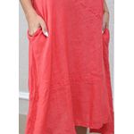 Vestido Lavinia Linho Italiano Coral