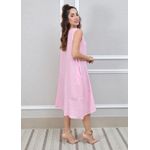 Vestido Lavinia Linho Italiano Rosa Bebe