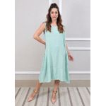 Vestido Lavinia Linho Italiano Verde Àgua