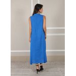 Vestido Luana Linho Italiano Azul Royal
