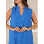 Vestido Luana Linho Italiano Azul Royal