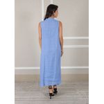 Vestido Luana Linho Italiano Azul Hortênsia