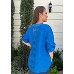 Camisa Noemi Linho Italiano Azul Royal