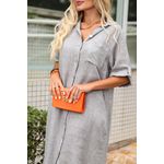 Chemise Diva Linho Italiano Cinza