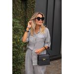 Conjunto Clássico Linho Italiano Cinza