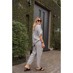Conjunto Clássico Linho Italiano Cinza