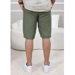 Bermuda Masculina Benício Linho Italiano Verde Militar