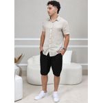 Bermuda Masculina Benício Linho Italiano Preta