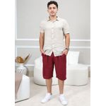 Bermuda Masculina Levi Linho Italiano Bordô
