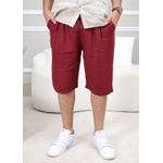Bermuda Masculina Levi Linho Italiano Bordô
