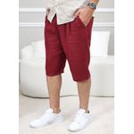 Bermuda Masculina Levi Linho Italiano Bordô