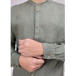 Camisa Masculina Enrico Linho Italiano Verde Militar