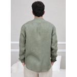 Camisa Masculina Enrico Linho Italiano Verde Militar