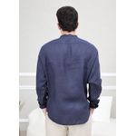 Camisa Masculina Enrico Linho Italiano Azul Marinho