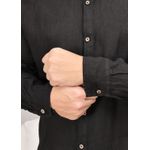 Camisa Masculina Enrico Linho Italiano Preta