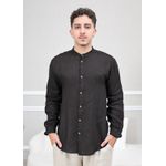 Camisa Masculina Enrico Linho Italiano Preta