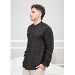 Camisa Masculina Enrico Linho Italiano Preta