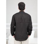Camisa Masculina Enrico Linho Italiano Preta