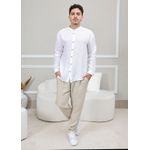 Camisa Masculina Enrico Linho Italiano Branca