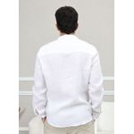 Camisa Masculina Manga Longa Samuel - Linho Italiano Branca