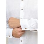 Camisa Masculina Manga Longa Samuel - Linho Italiano Branca