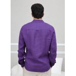 Camisa Masculina Manga Longa Samuel - Linho Italiano Roxa