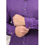 Camisa Masculina Manga Longa Samuel - Linho Italiano Roxa