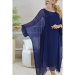 KAFTAN PATRICÍA SEDA AZUL MARINHO