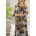 VESTIDO YASMIN SEDA MARROM
