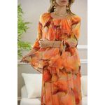 VESTIDO YASMIN SEDA LARANJA