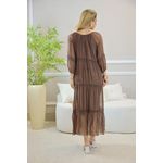 VESTIDO HANNA SEDA MARROM
