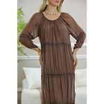 VESTIDO HANNA SEDA MARROM