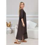VESTIDO EVELIN MARROM