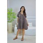 VESTIDO MIDI LUCILLE MARROM