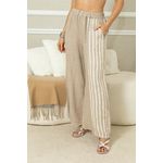 Calça Amalia Linho CJ BEGE ESCURO