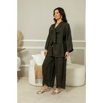 Camisa Milka Linho CJ MILITAR ESCURO