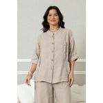 Camisa Bia CJ Linho BEGE ESCURO