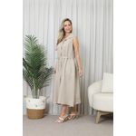VESTIDO LAZARA BEGE ESCURO