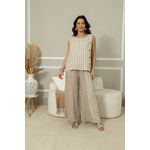 Regata Amalia Linho CJ BEGE ESCURO