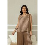 Regata Amalia Linho CJ MARROM