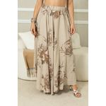 Saia Stella Linho BEGE ESCURO