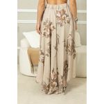 Saia Stella Linho BEGE ESCURO